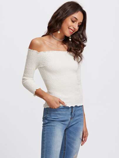 Off The Shoulder Crinkle Tee