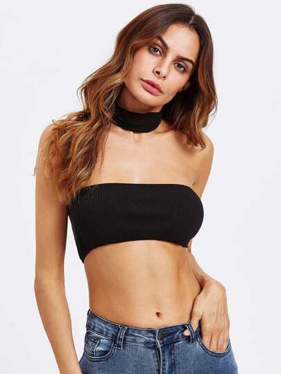 Bandeau côtelé avec un collier