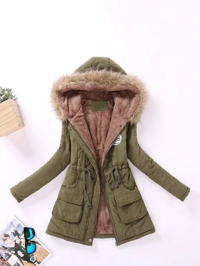 Faux Fur Lined Parka Coat