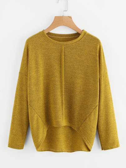 Tee-shirt trapèze en tricot martelé avec la chute de l\'épaule