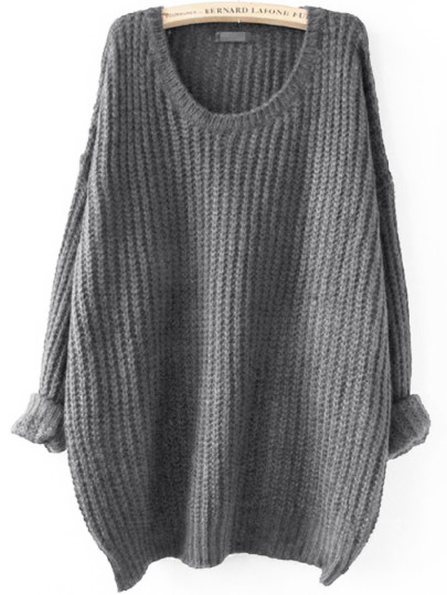 Drop Shoulder Ribbed Knit Jumper