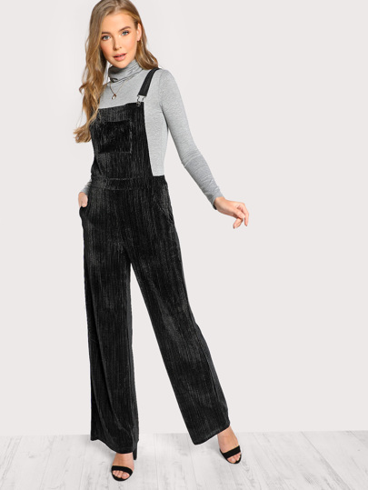Solid Velvet Overalls