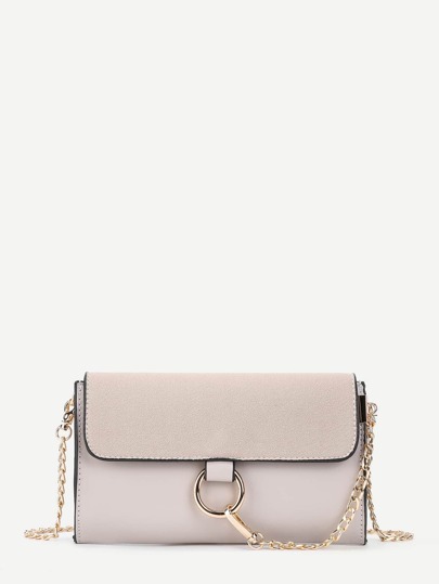 Piping Detail Ring Front Chain Bag