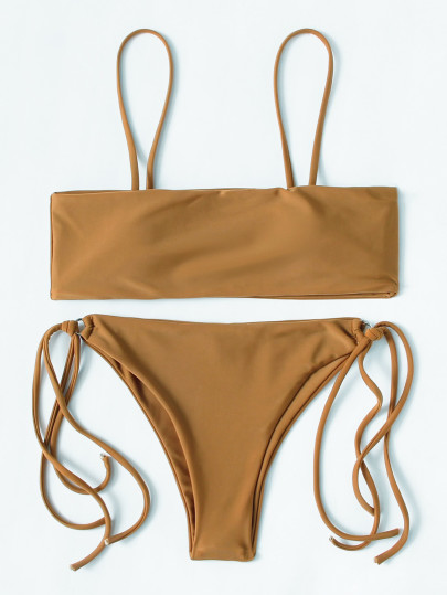 Ring Detail Strappy Bikini Set