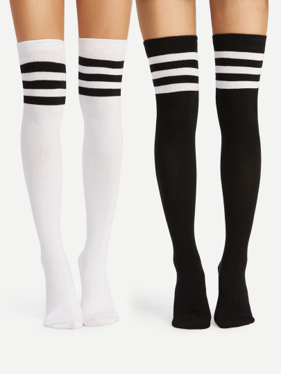 2 pares de medias a rayas