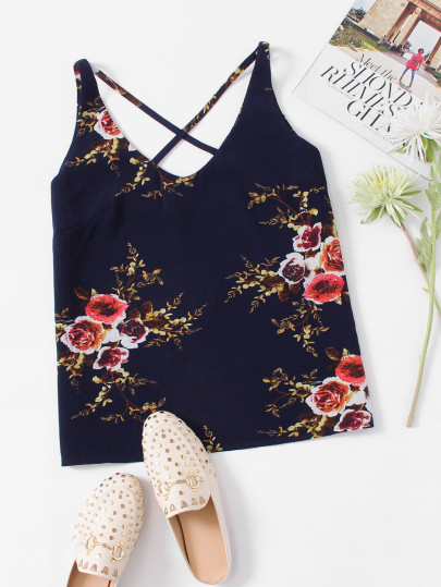 Crisscross Floral Cami Top