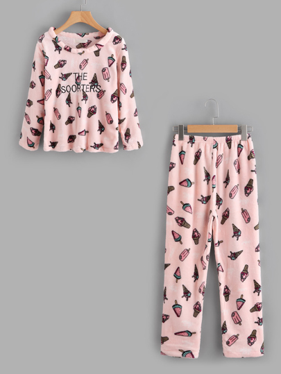 Conjunto de pijama con helado