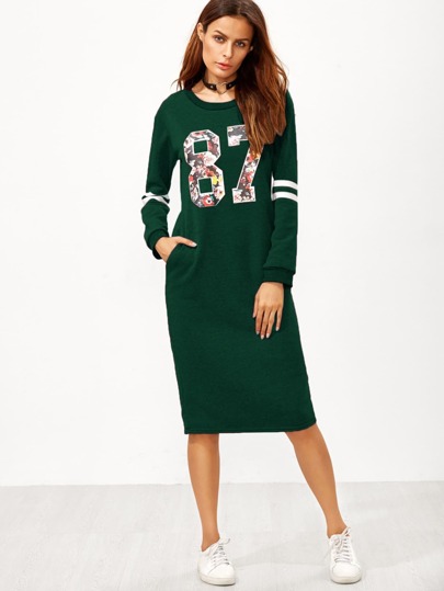 Sweat-shirt robe fendu imprimé