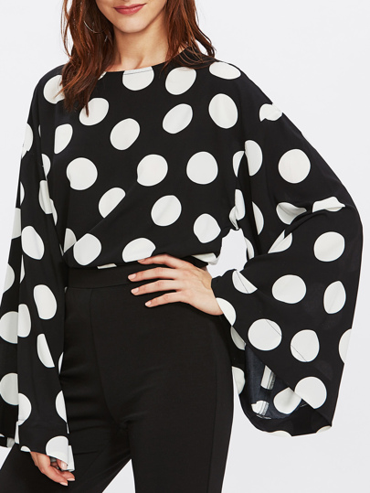 Top pois bohême avec manche trompe