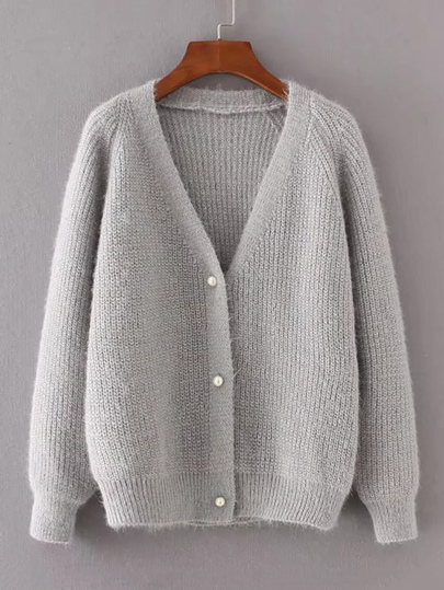 Cardigan manche raglan avec des perles fausses