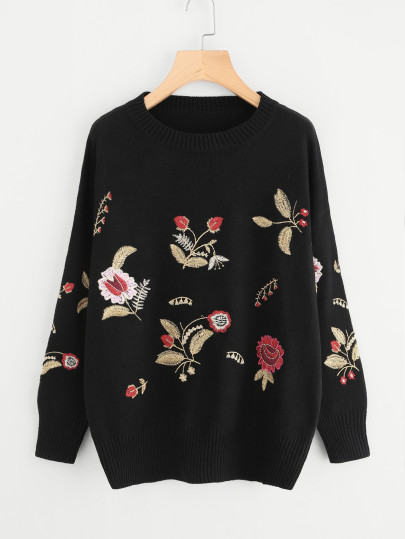 Botanical Embroidered Jumper