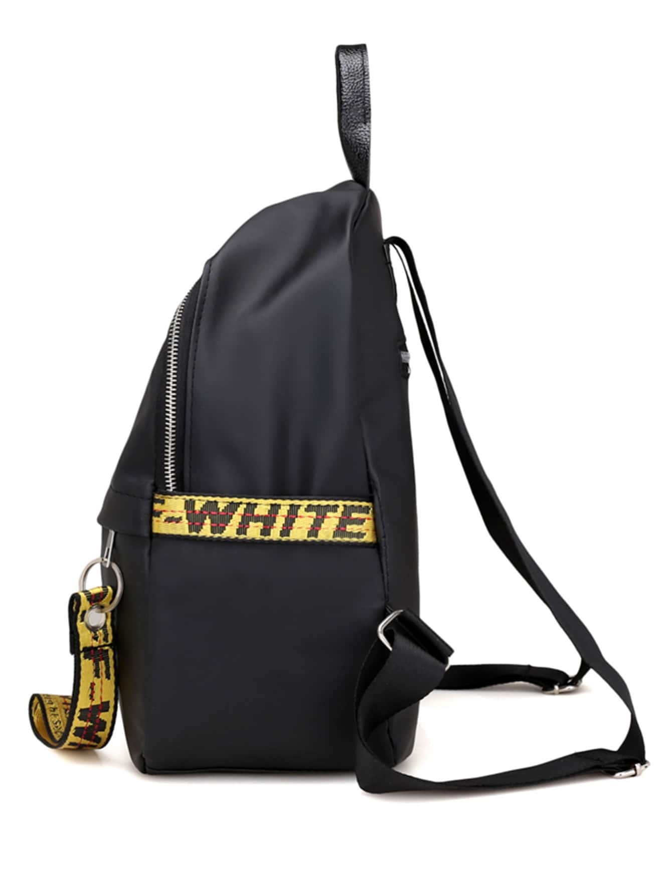 Double Zipper Strap Decorated Backpack