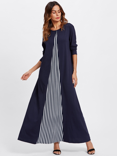 Robe longue bicolore