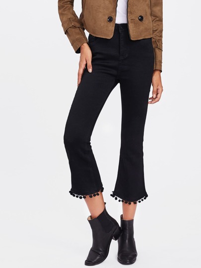 Jeans avec pompon du pan
