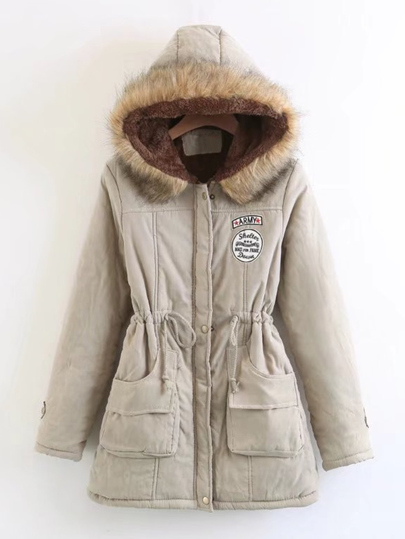 Manteau en cuir faux avec ceinture