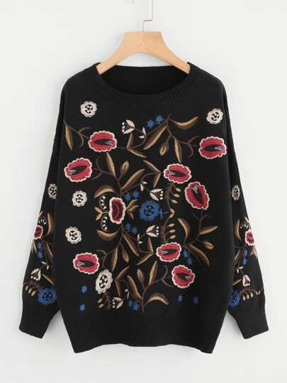 Botanical Embroidered Jumper