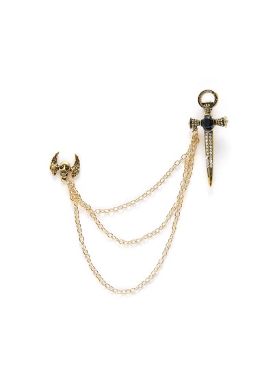 Skeleton & Sword Design Brooch