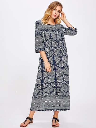 Tribal Print Longline Dress