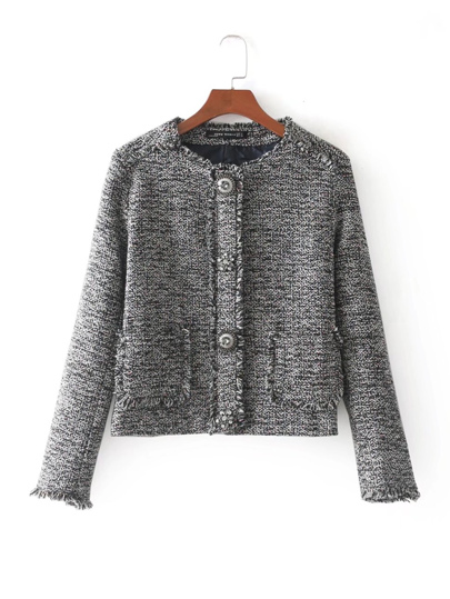 Frayed Edge Tweed Jacket