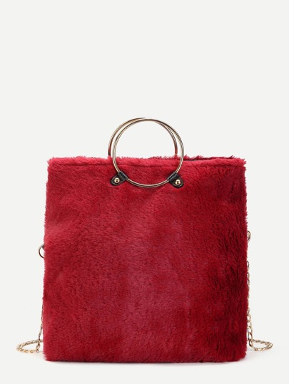 Tote con piel sintética y cadena