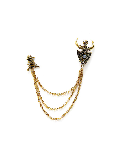 Skeleton Design Chain Brooch