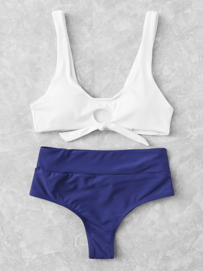 Mix & Match Tankini Set mit Knoten vorne
