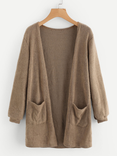 Dual Pocket Open Front Cardigan