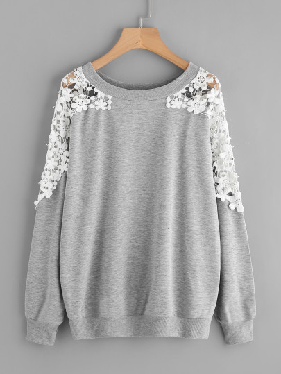 Sweat-shirt avec dentelle