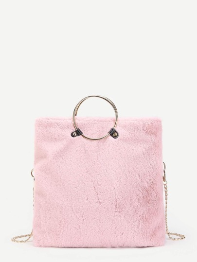 Tote con piel sintética y cadena