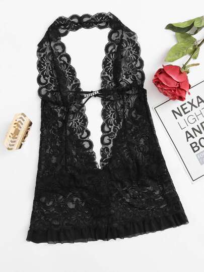 Vestido mini de encaje