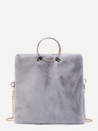 Tote con piel sintética y cadena