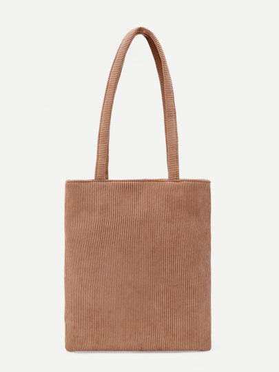 Tote de pana con bolsillo en la parte trasera