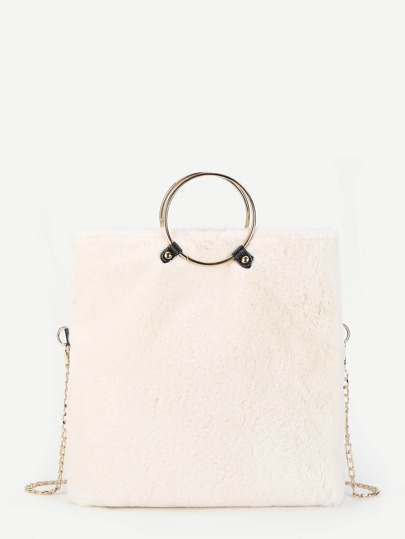 Tote con piel sintética y cadena