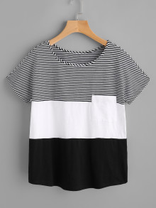 Patch Pocket Front Cut And Sew T-shirt