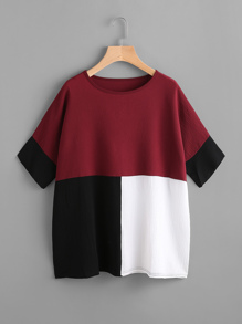 Color Block Batwing Blouse