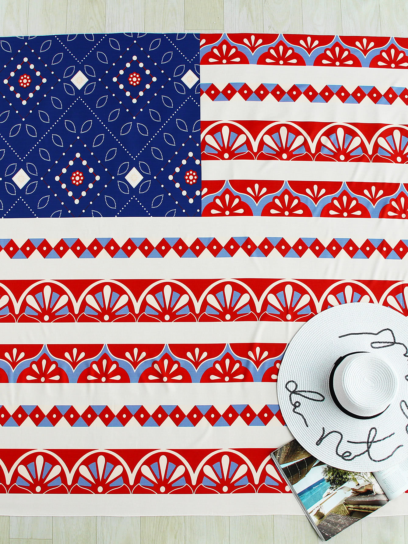 Graphic Print Beach Blanket SheIn(Sheinside)