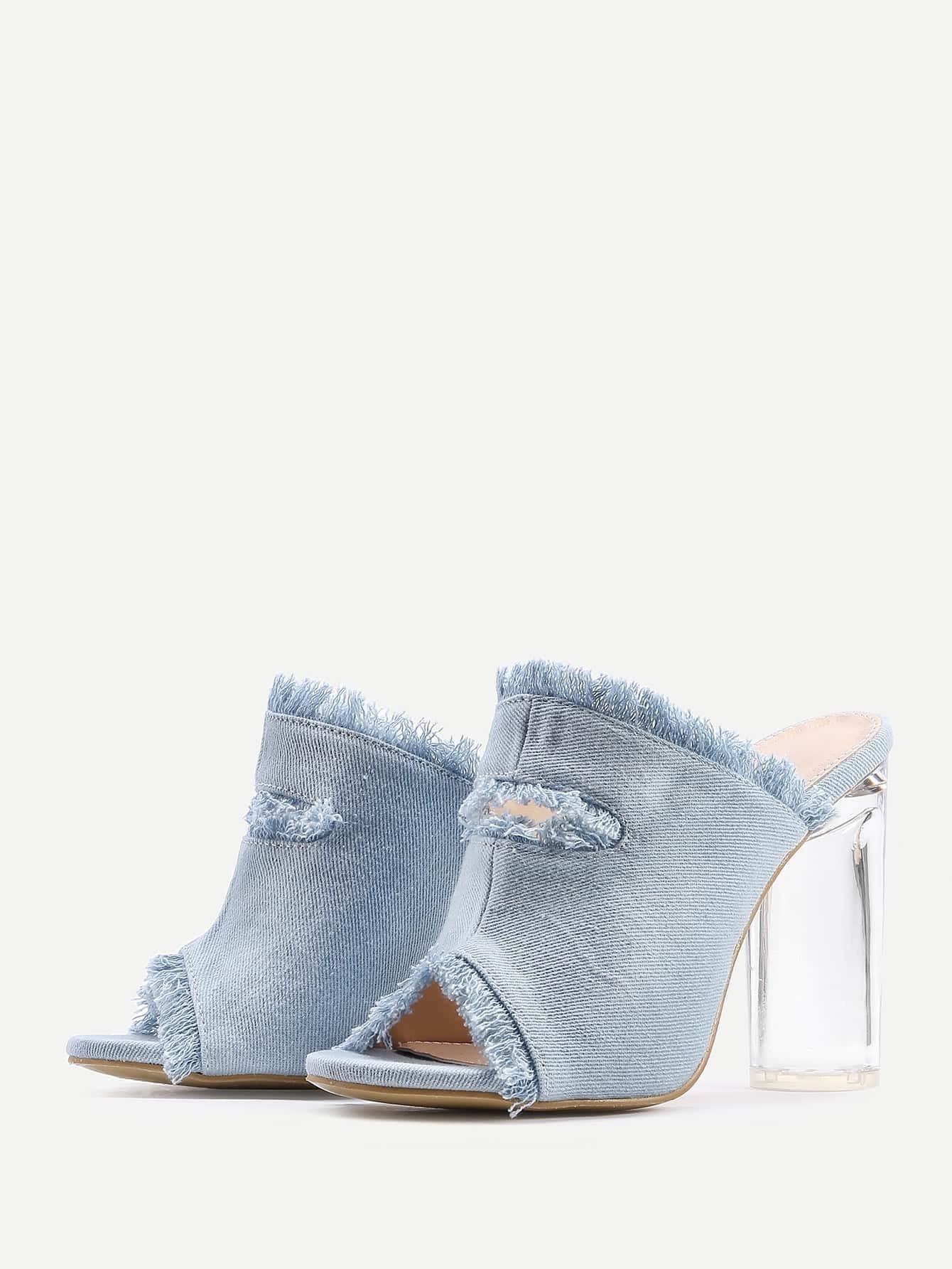 denim quilted sandals