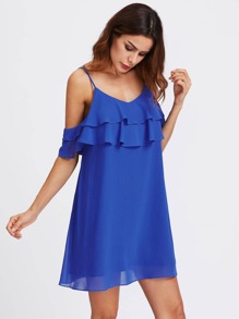 Layered Flounce Trim Dress