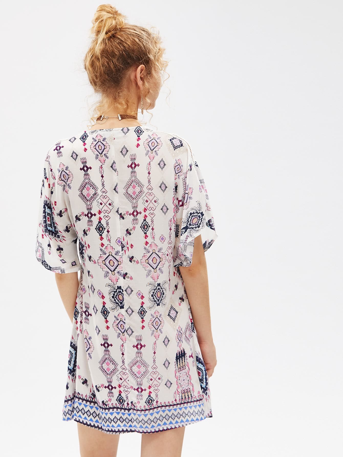 v neckline tribal print dress shein sheinside v neckline tribal print dress shein sheinside