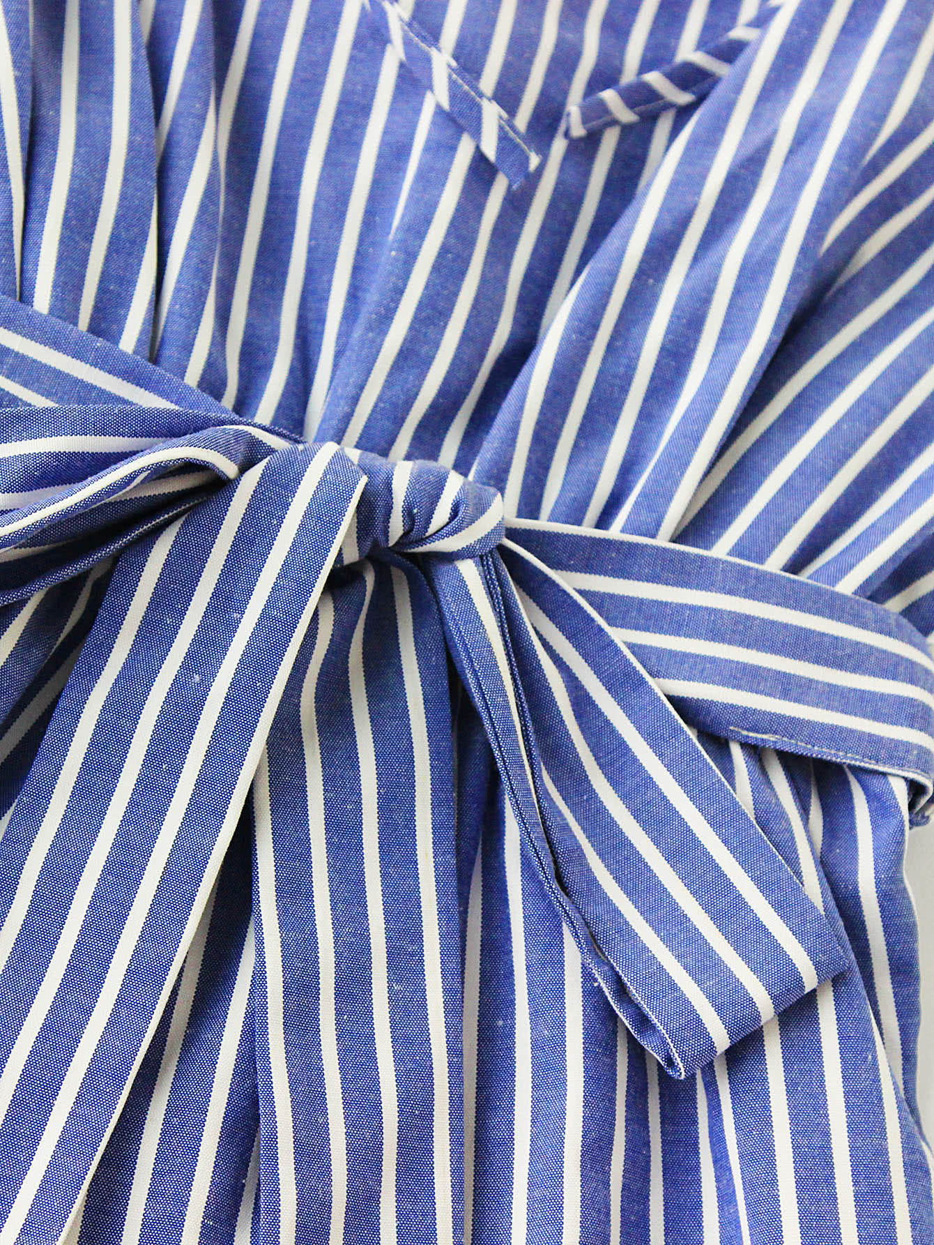 Vertical Striped Self Tie Shoulder Belt Romper SheIn(Sheinside)