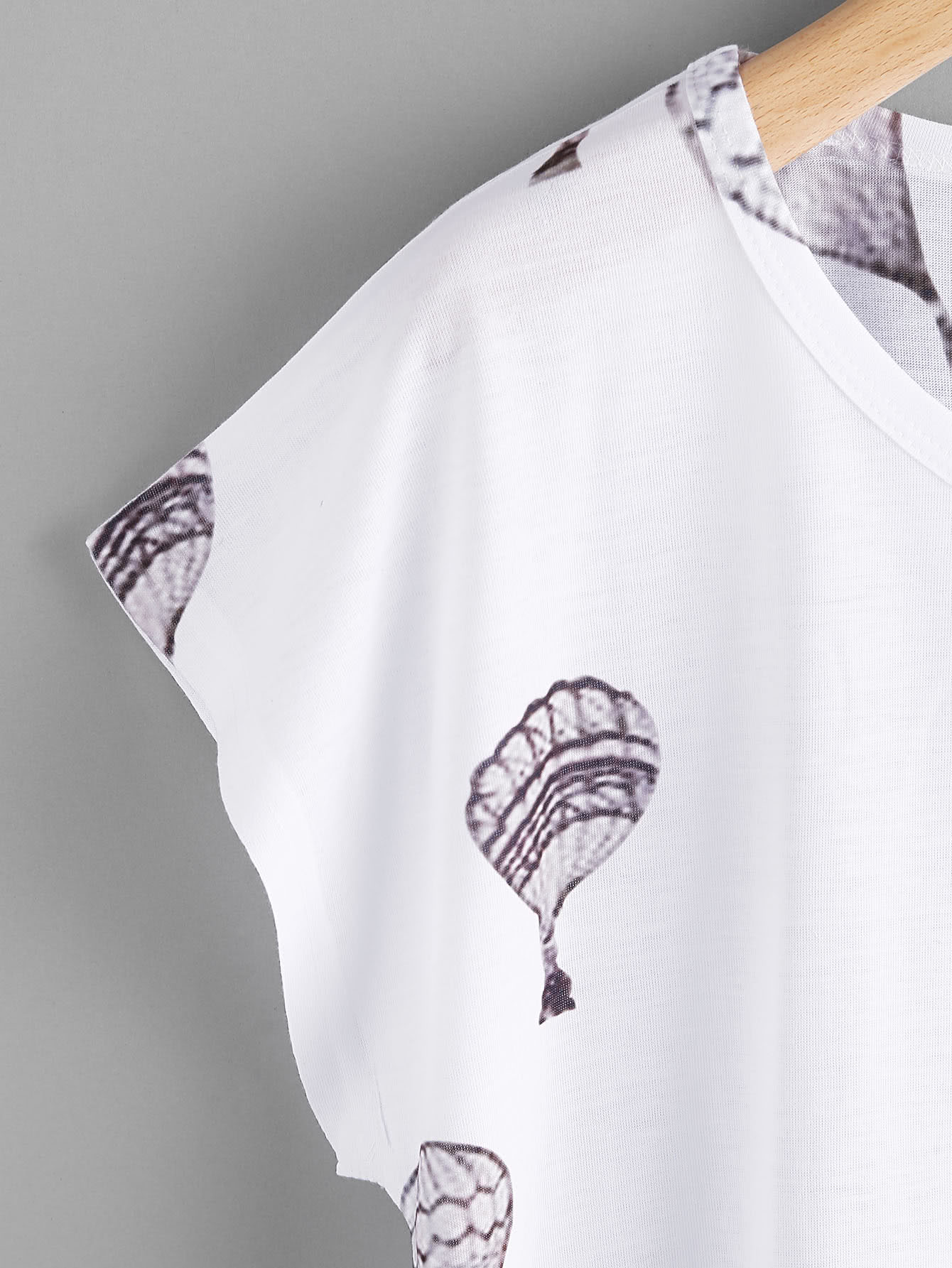 Hot Air Balloon Print Batwing Tee SheIn(Sheinside)