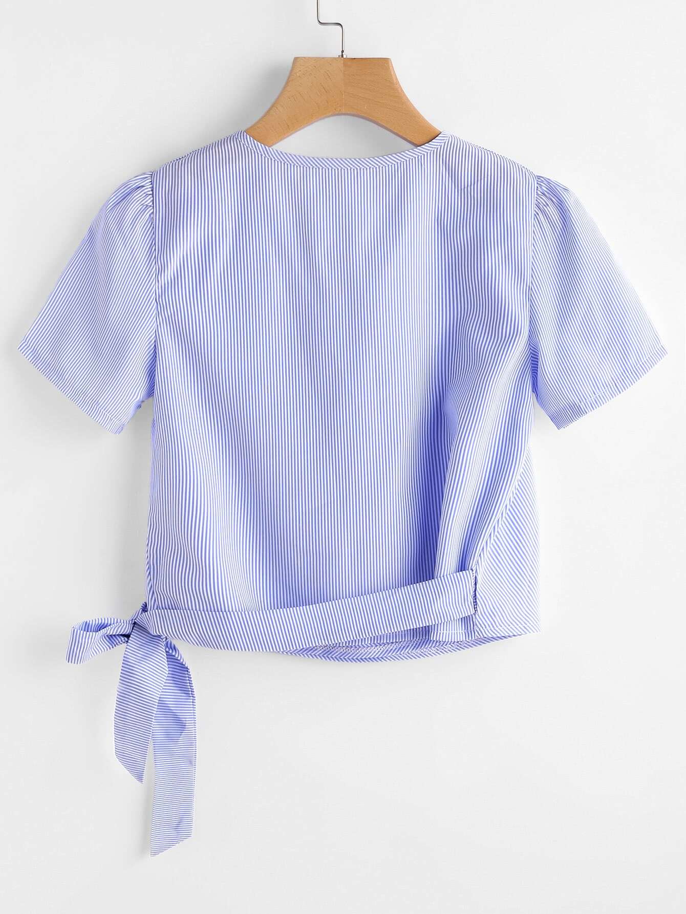 striped bow blouse
