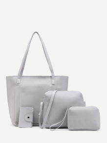 Faux Leather Bag Set 4pcs