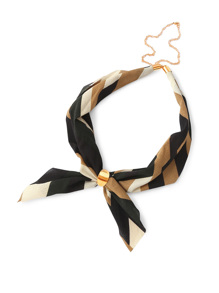 Metal Detail Neckerchief With Chain