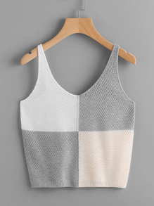 Color Block Knit Tank Top
