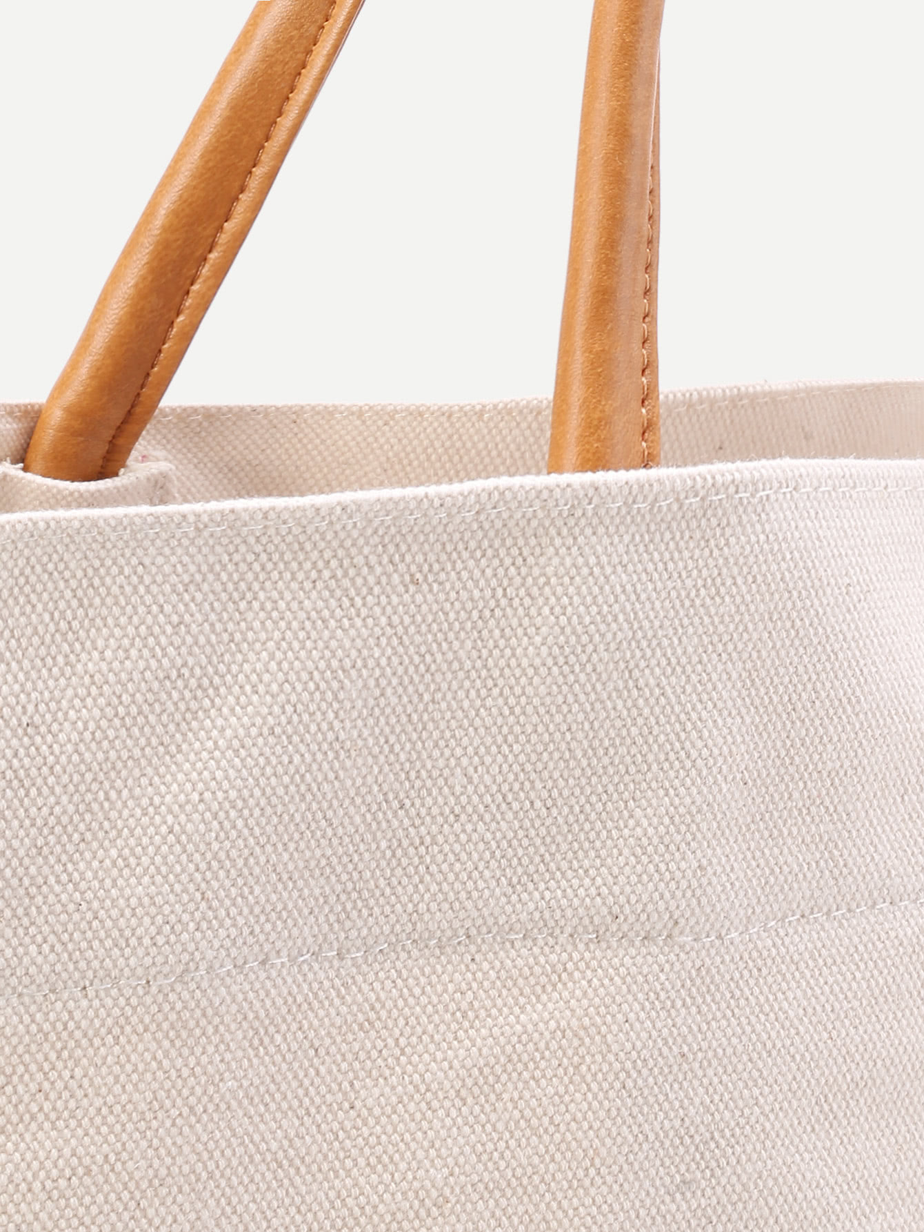 Linen Shopping Bag With HandleFor Womenromwe