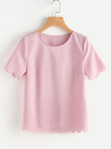 Scallop Edge Tunic Top