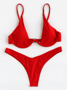 Underwire High Leg Bikini Set