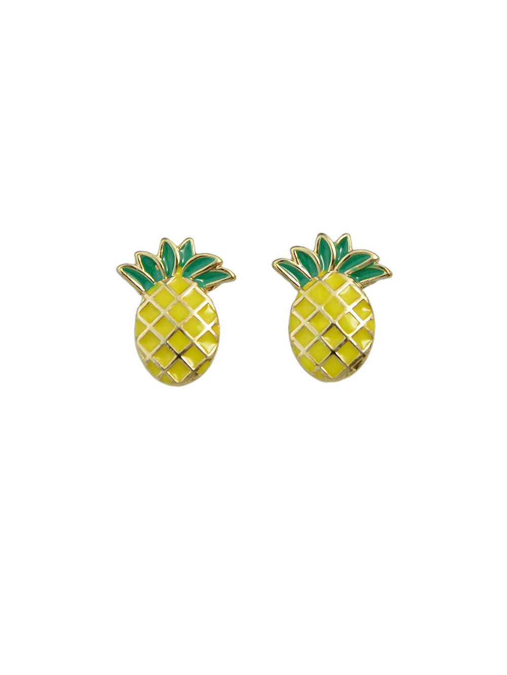 Colorful Enamel Pineapple Shape Small Ear Studs