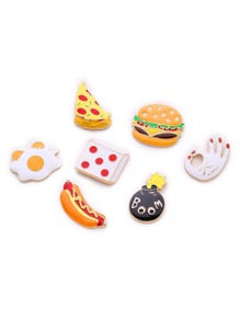 Hamburger & Dice Design Brooch Set